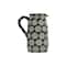 9&#x22; Black &#x26; Natural Decorative Terra Cotta Pitcher with Wax Relief Dots